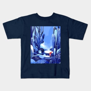 Cactus Garden_Blue Kids T-Shirt